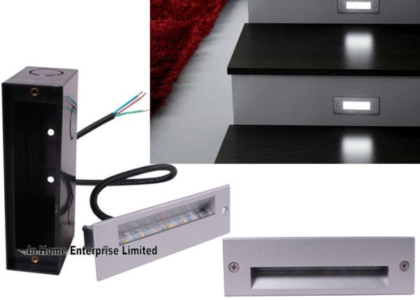 IP65 3.5W Outdoor Lighting Recessed Led Step Lights Rectangular Blue High Voltage