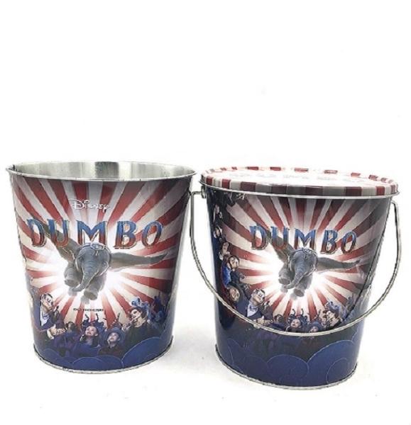 DADI Household 2.4L Popcorn Gift Tins Classic Metal Oval Metal Popcorn Bucket Stacking Shape