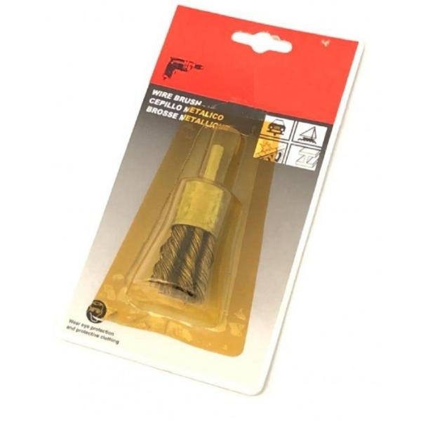 Solid Shank Copper Wire Knot End Brush 28mm OD for Rust Paint Removal