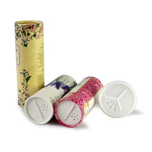 Tubo de papel do carimbo de ouro que empacota para o pó/especiaria com tampa da