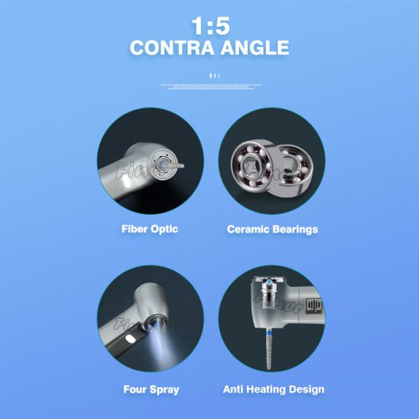 Micromotore sans brosse avec unité de pièce à main dentaire 1:5 électrique pour clinique