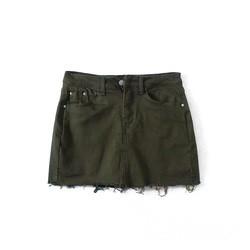 Oem Factory Manufacturer Custom Logo Flexible Mini Denim High Waisted Skirts With Built In Shorts