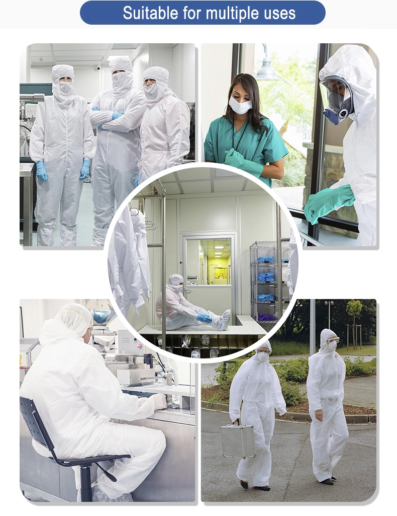 Antivirus Medical Protective Coveralls Disposable Protective Suit Against Germs