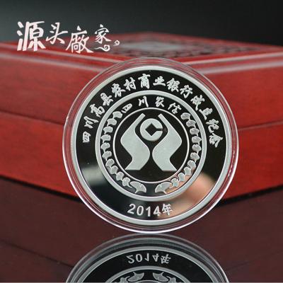 Custom high-grade glossy commemorative coin, personalized metal badge custom, Zinc alloy silver coins,with medallion box