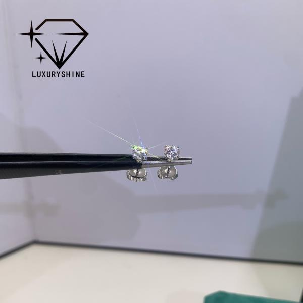 LuxuryShine Round Lab Grown Diamond Stud Earrings VVS2/VS1 Clarity 18K solid Gold custom Jewelry with IGI Certificate fashion earrings Valentine's Day gift