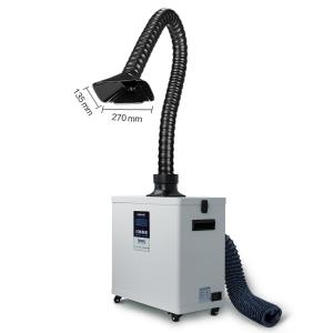 KNOKOO Mobile Solder Fume Extractor 210W Dust Absorption Industrial Smoke Purifier FES200L For Small Desktop Repair Benches Laser Marking Coffee Roasting