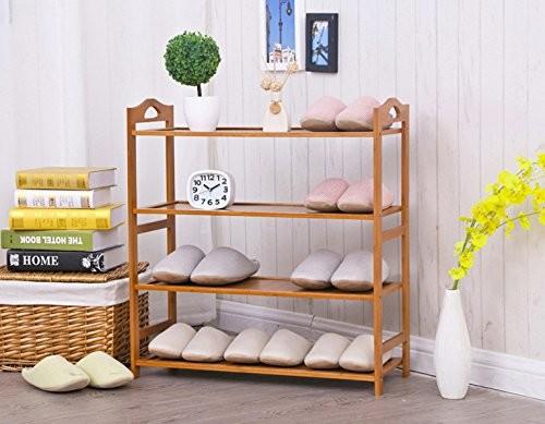 Eco Friendly Wood Racks And Holders Seville Classics 4 Tier Bamboo Shoe Rack