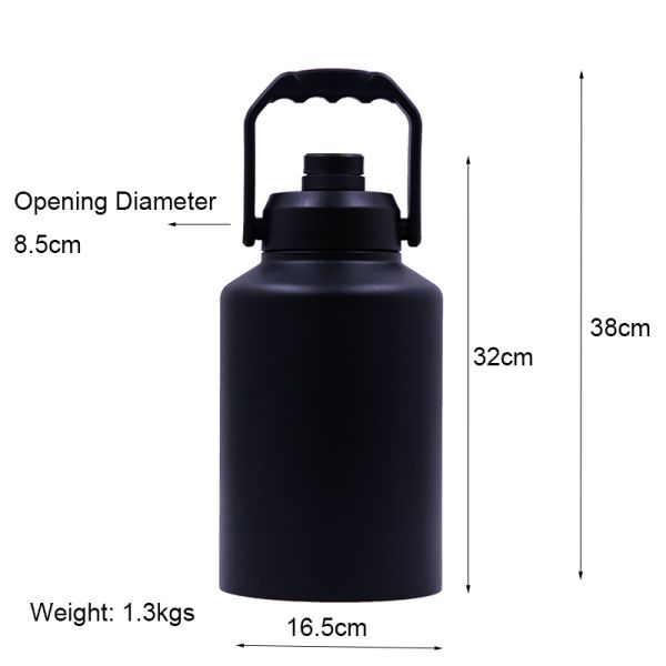 128oz Vacuum Insulated Stainless Steel Water Bottle Leakproof Drink