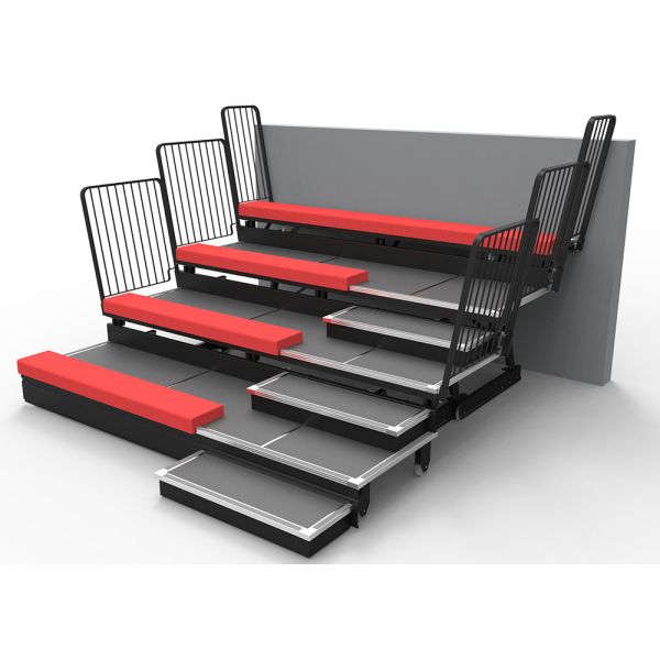 Banc tapissé confortable de tribunes escamotables de système de contrôle manuel