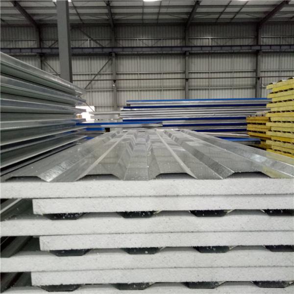 1150-50-0.6 galvanzined steel up and 0.326mm grey white steel down eps container house panel