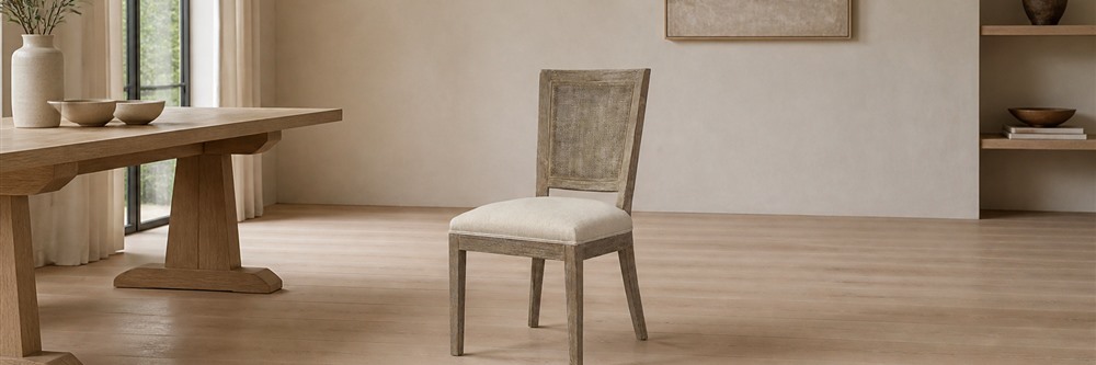 CANE BACK UPHOLSTERED DINING CHAIR CYC-024