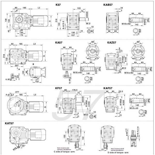 79 Kilowatt 90 Degree High Efficiency Helical Bevel Gearbox Reducer Gear Motor for Industrial Machinery