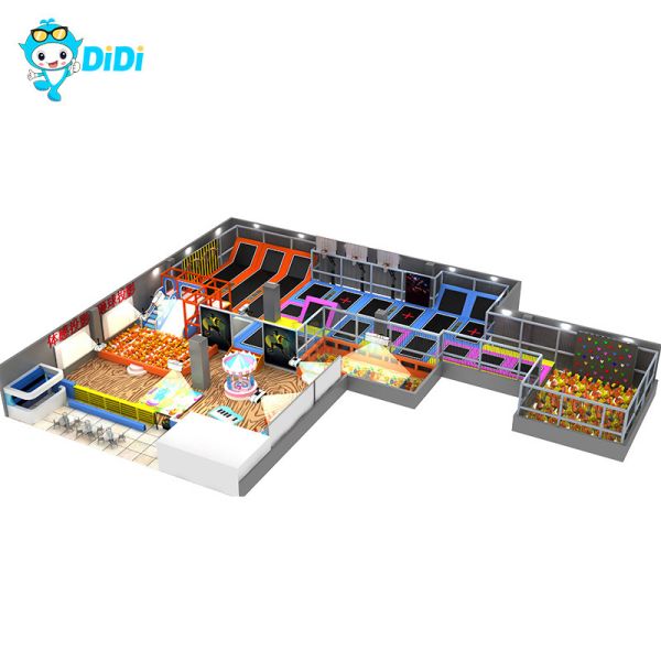 Indoor PVC Trampoline Park with Stainless Steel Frame and 1-5 Years Warranty for Kids Playground