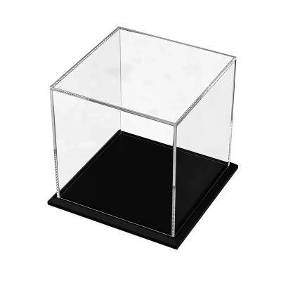 Caixa de exibição acrílica transparente montada em cubo Caixa de exibição stand à prova de poeira Vitrine de proteção para figuras de ação brinquedo