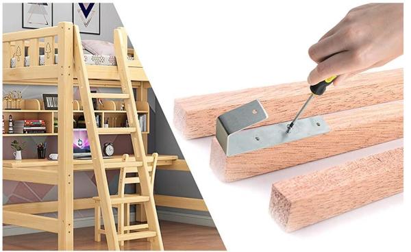 Stainless Steel Bunk Bed Ladder Hooks Inside Width 1.4*2.15* Length 6.3inch Pack of 2