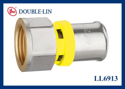 Female Straight Union Brass Press Fittings 16mm - 20mm For Gas