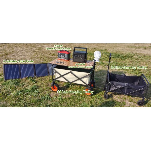 Folding Multi-Function Outdoor Camping Trailer Trolley with Customized Logo