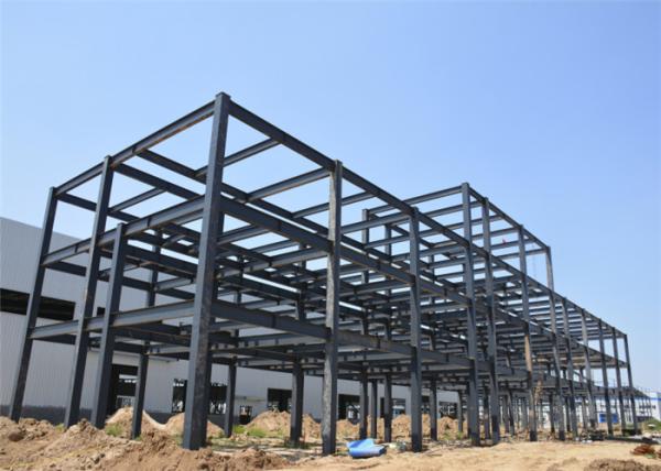 Q235 Q345B Prefab Structural  Steel Structure Building With Metal Sheet Wall Long Life Span