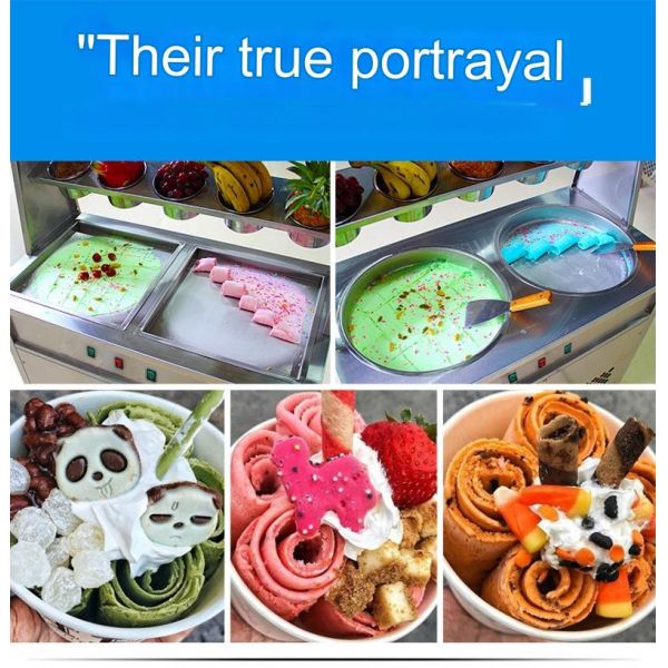 2024 Most Popular Fry Ice Cream Machine with Rapid Refrigeration and Fast Molding