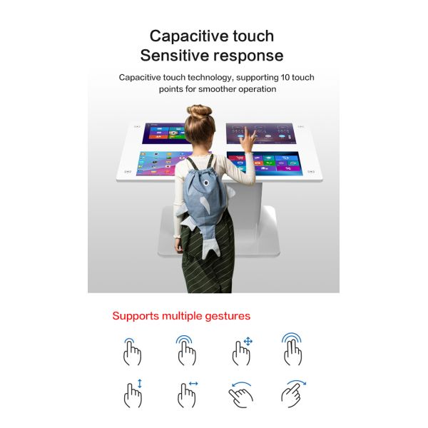 21.5 Inch 4 Screens Capacitive Restaurant Intelligent Wireless Charge Waterproof Touch Coffee TableTouch Screen