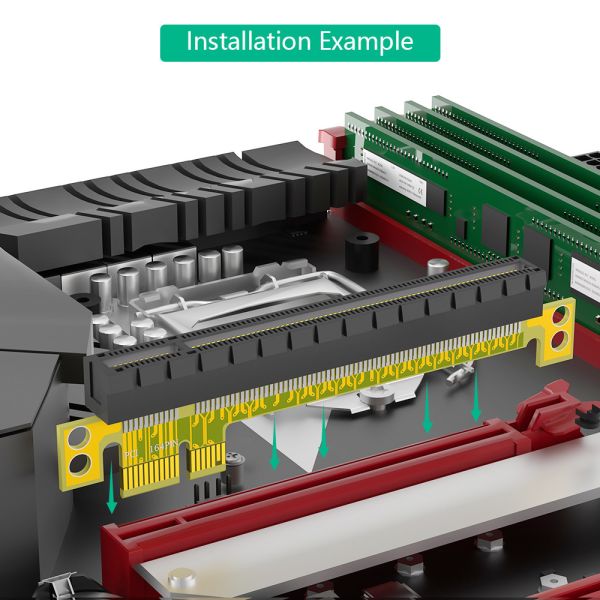 1x To 16x Pci Express Riser Adapter Male To Female Extension Graphics Card Pcie 5.0 Riser