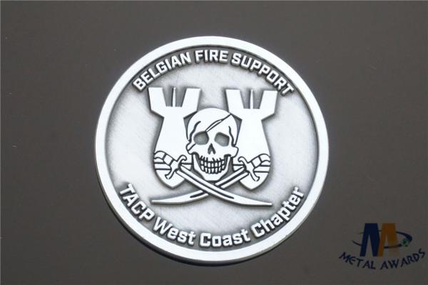 Custom Made Souvenir Coins , Skull Relief Coins Antique Sliver Plated No Colors