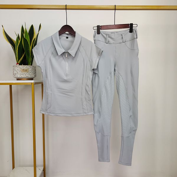 Nylon Equestrian Baselayer Horse Riding Tops High Neck T Shirts