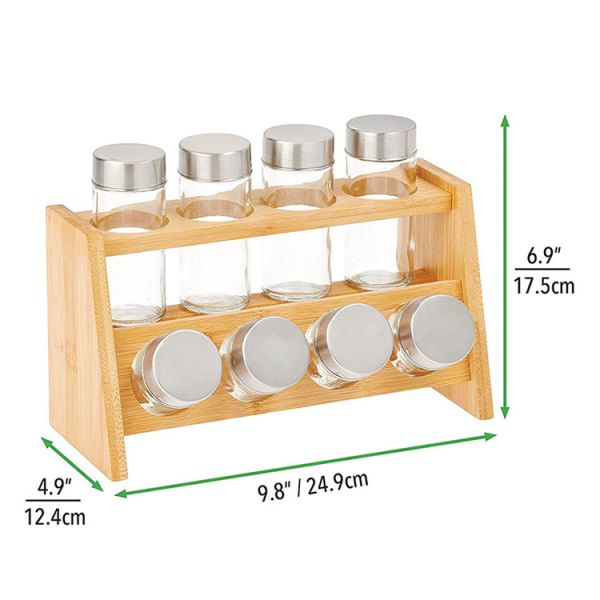 2 Tiered Bamboo Kitchen Storage Spice Holder For RVs Campers