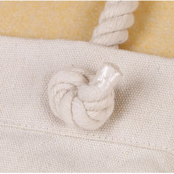 Beach Travel Sholder Bag ,Rope Handle Canvas Shopping Tote Bag With Cartoon Girl Letter Logo