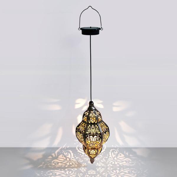 JYLIGHTING Solar Lamps Garden Waterproof Black Garden Light Outdoor Vintage Rope Pendant Light