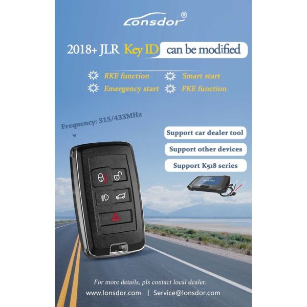K518 Land Rover / Lonsdor Smart Key For Land Rover Jaguar 315MHz / 433MHz With Key Shell