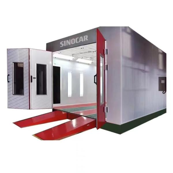 6.9m Car Spraying Oven Automotive Paint Booth With Rock Wool Panel Fire Resistant Wall