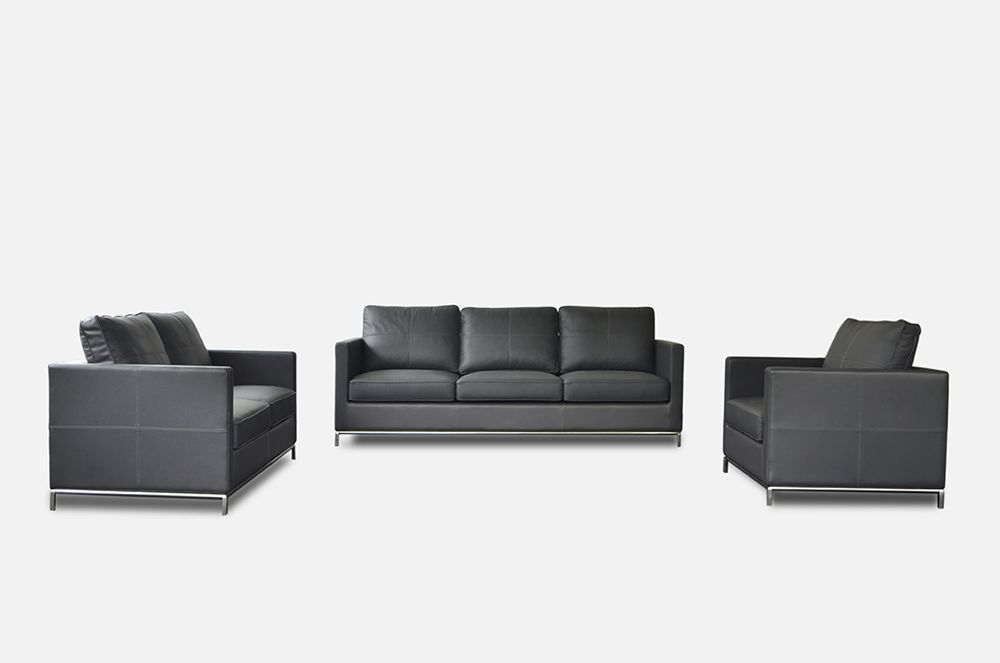 Eastman Minimalist Waiting Area Sofa Reception Sofa With Solid Wood Frame