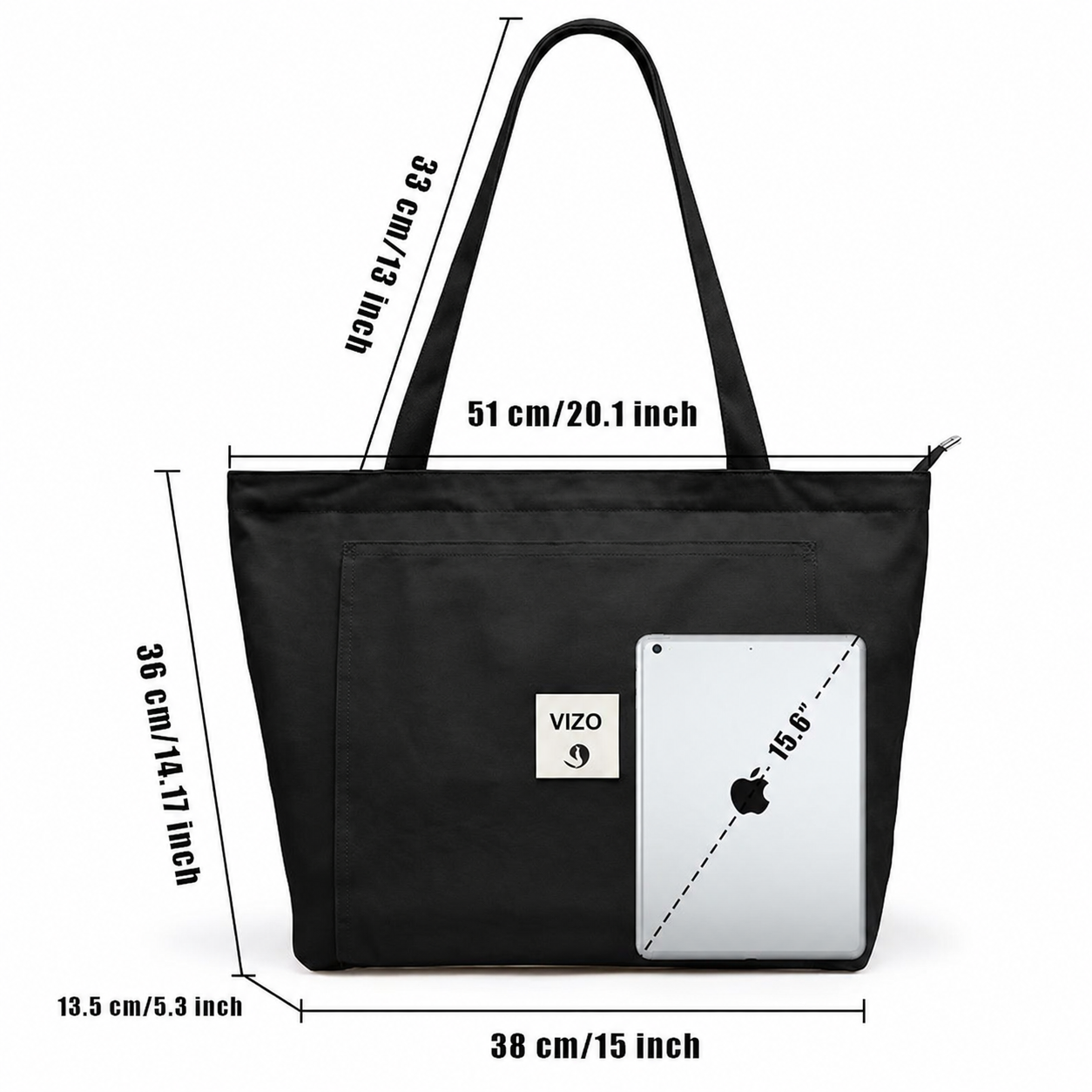 Large Yoga Mat Tote Bag with Mat Holder & 14-Inch Laptop Compartment, Multi-Pocket Yoga Gym Bag for Women, Pilates, Fitness & Travel | VIZO