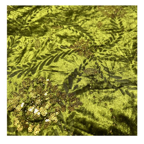 Afrian Flannel Flower Peacock Embellished Shiny Bling Bling Spangle Lace Bead Hand Sequin Embroidery Fabric