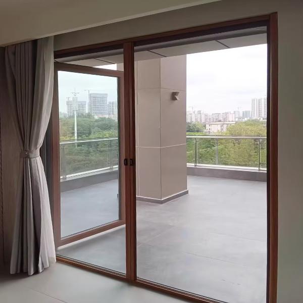 Black Mothproof Aluminum Retractable Fly Screen Door Custom Size