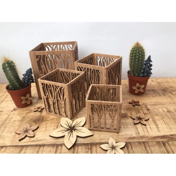 Wooden Plain Color Candle Lantern for Handmade Tea Light Holders in Laser Cut Design