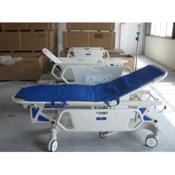 Chariot-brancard de patient d'hôpital intégré et réglable avec dossier