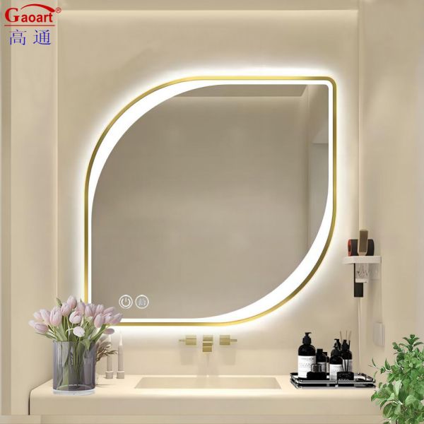 Стеклянное зеркало светодиодный свет ванное зеркало для роскошного салона спальня гостиная домашний декор