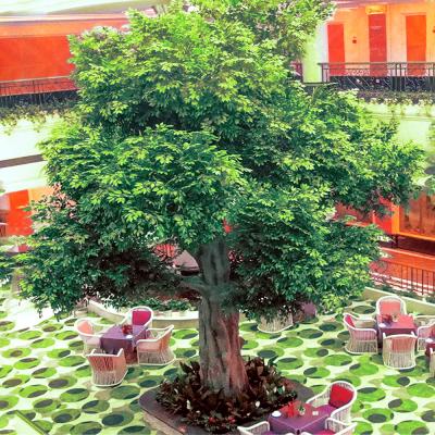 Real Touch Artificial Banyan Tree PU Evergreen Leaves Highly Simulated Trunk No Pest Plants