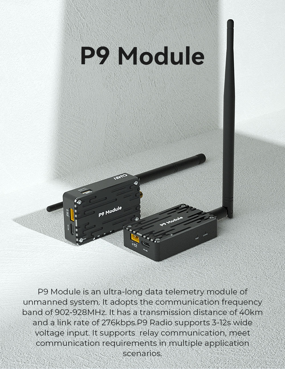 Cuav P9 Fpv Radio Telemetry 276kbps 40km Long-Range Drone Data Transmission Module Uav Digital Link