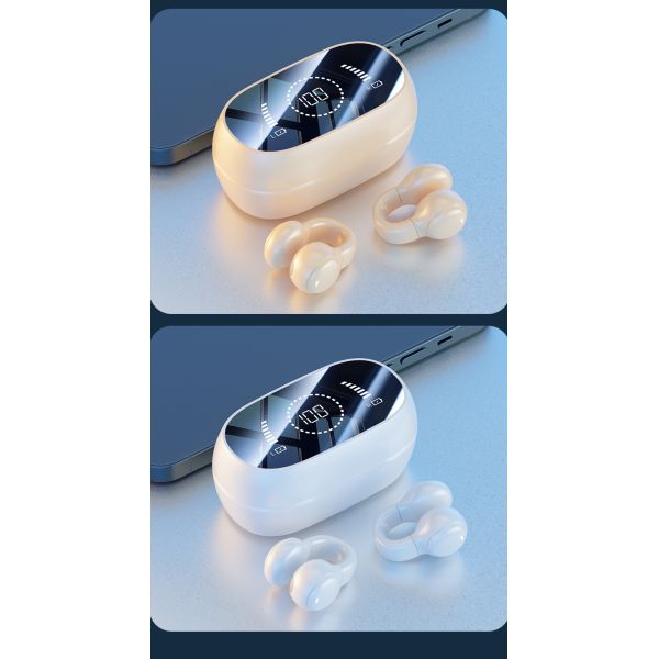 HiFi Stereo Bone Conduction True Wireless Earphone with 20cm Charging Cable and Mic