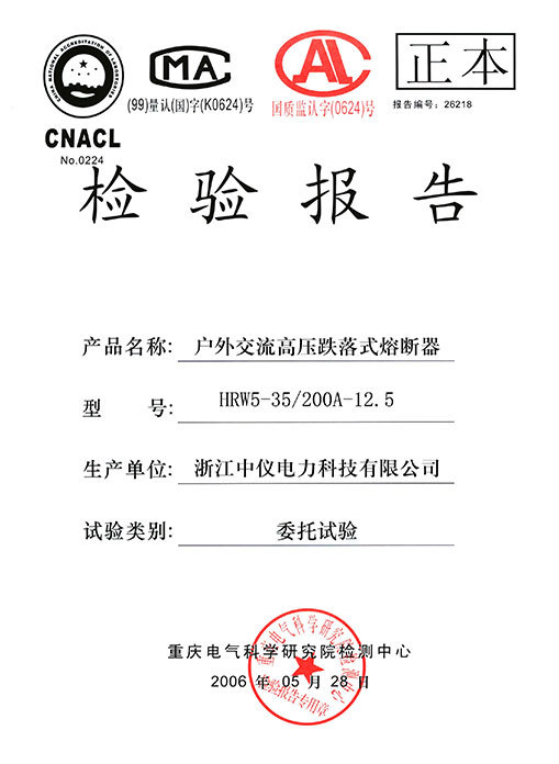 Zhejiang Zhongyi Electric Power Technology Co., Ltd. Certifications