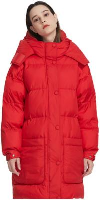 Plus Size Women's Heavy Down Jacket , 100% Polyester Shell Fluffy Hood Coat
