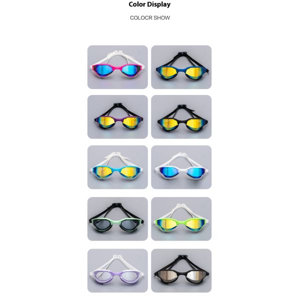 Professional swimming goggles, featuring anti-fog, waterproof and UV protection functions, and providing a comfortable fit to wear