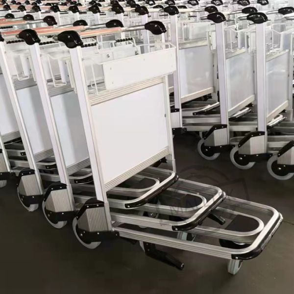 3 колеса 250 кг аэропорт багажная тележка Алюминиевая сплав с автоматическим тормозом