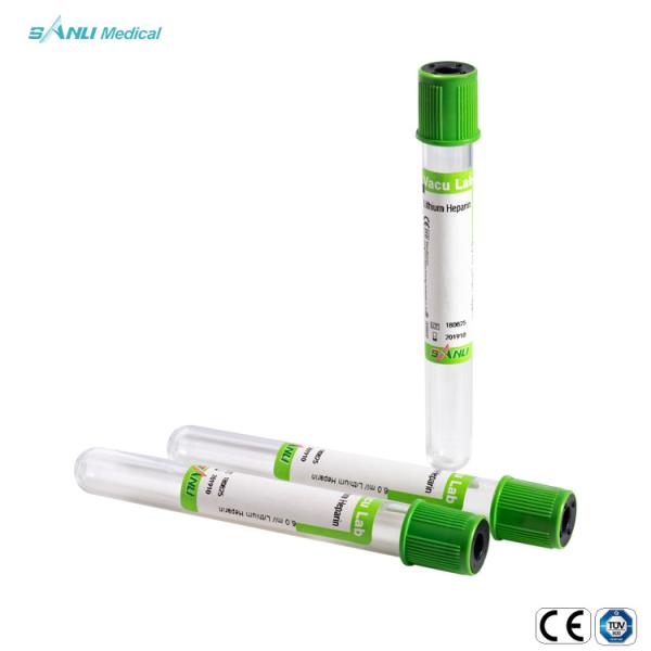 Glass Lithium Heparin 2ml Green Tube For Blood Draw