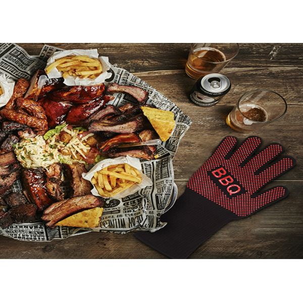 Custom Logo Bbq Grill Gloves , Oven Proof Gloves For Kitchen Cooking