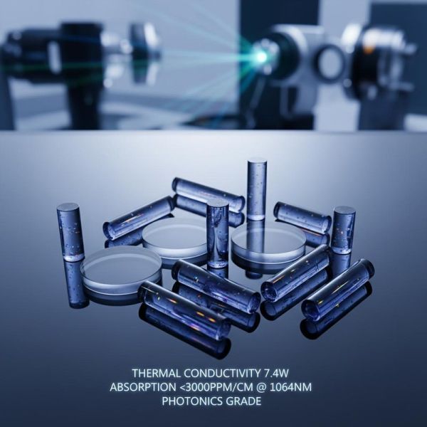 Thermal Conductivity 7.4W Magneto Optical Crystals featuring Absorption below 3000PPM per cm at 1064nm as per Picture ideal for Photonics