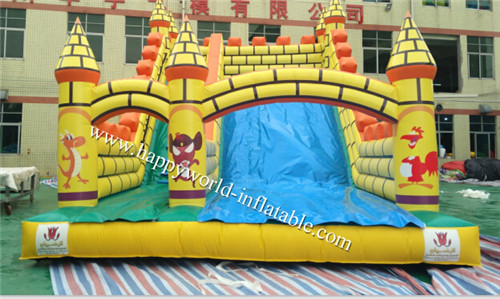inflatable wall castle  slide , inflatable dry slide ,giant inflatable slide
